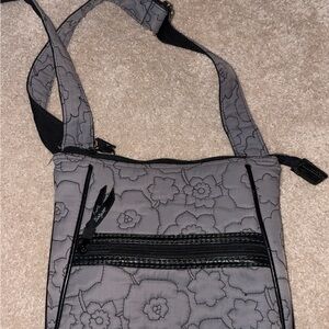 Thirty-One Gray Floral Hobo Bag